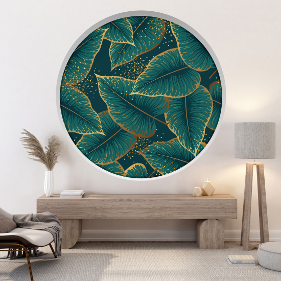 3D Wandtattoo - Optische Täuschung - Blätter