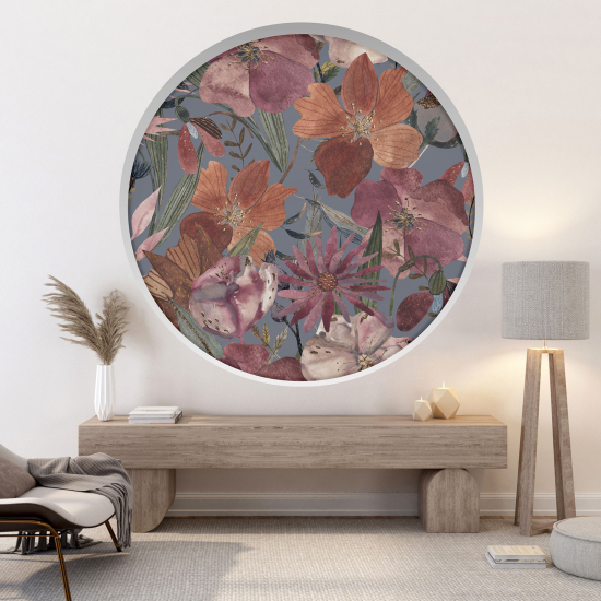 3D Wandtattoo - Optische Täuschung - Blumen