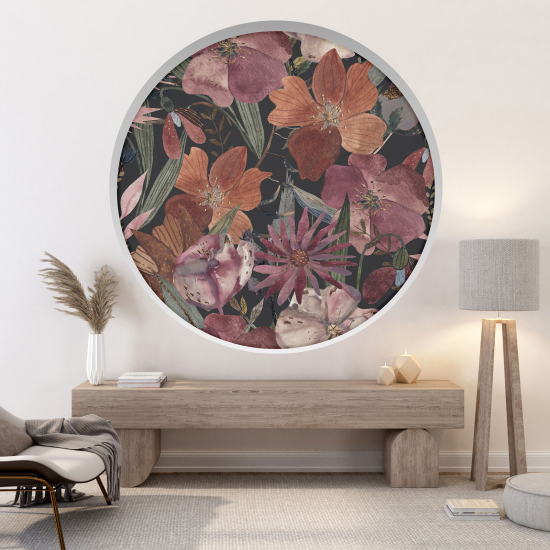 3D Wandtattoo - Optische Täuschung - Blumen