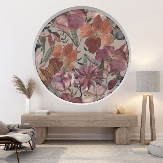 3D Wandtattoo - Optische Täuschung - Blumen