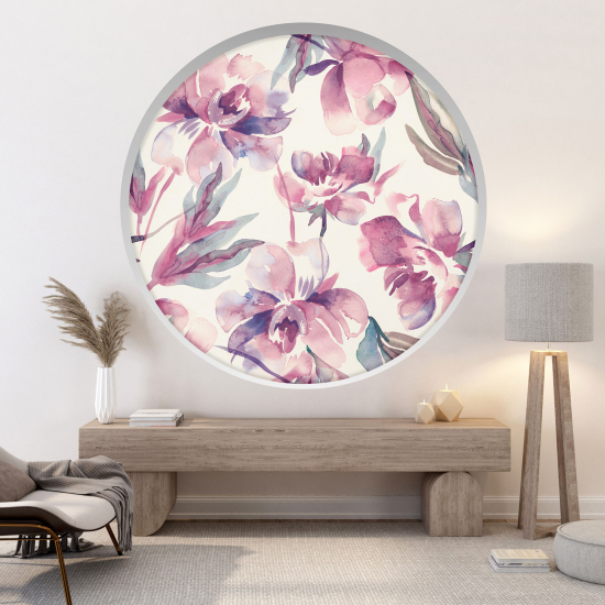 3D Wandtattoo - Optische Täuschung - Blumen