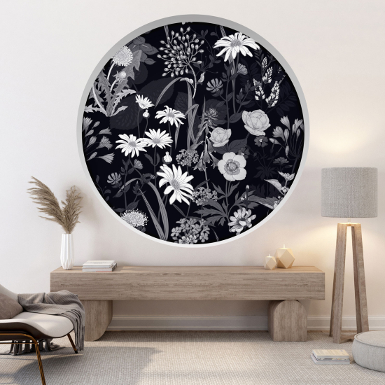 3D Wandtattoo - Optische Täuschung - Blumen