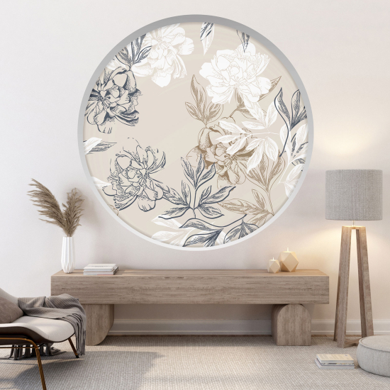 3D Wandtattoo - Optische Täuschung - Blumen