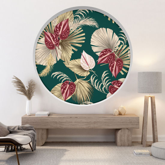 3D Wandtattoo - Optische Täuschung - Blumen