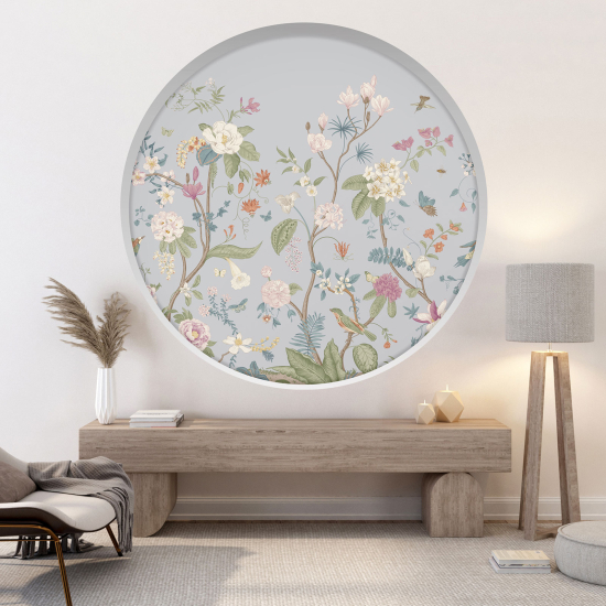 3D Wandtattoo - Optische Täuschung - Blumen