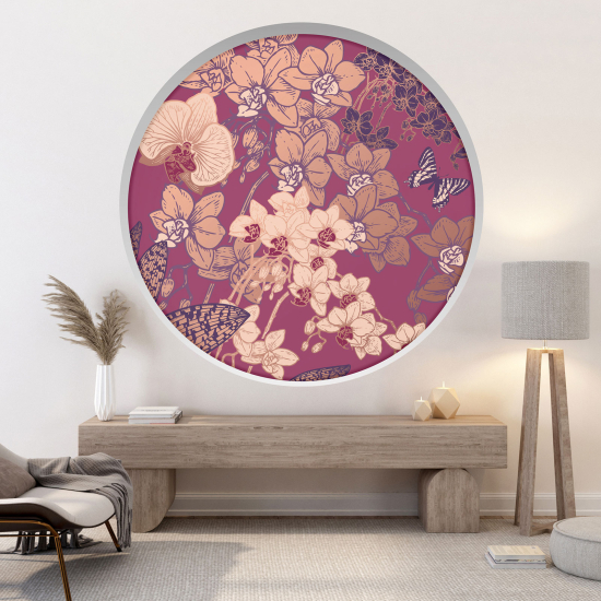 3D Wandtattoo - Optische Täuschung - Blumen