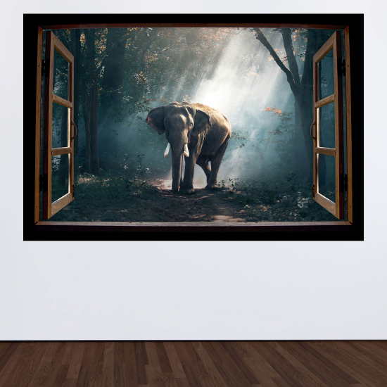 3D Wandtattoo - Optische Täuschung - Elefant