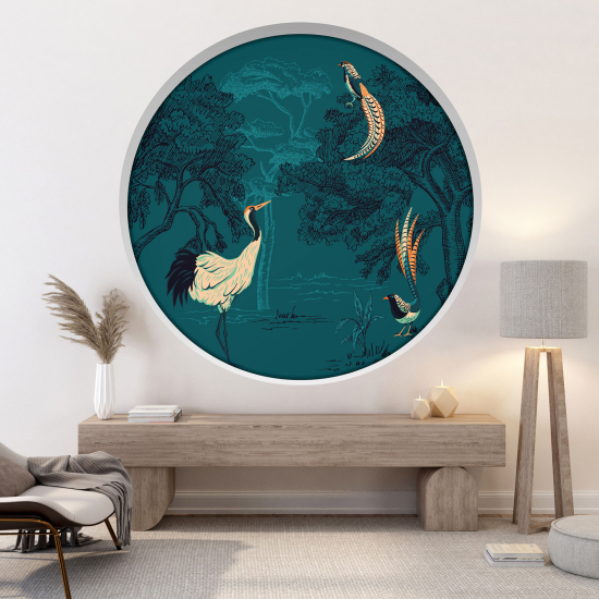 3D Wandtattoo - Optische Täuschung - Paradiesvögel