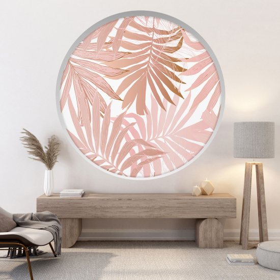 3D Wandtattoo - Optische Täuschung - Tropische Blätter