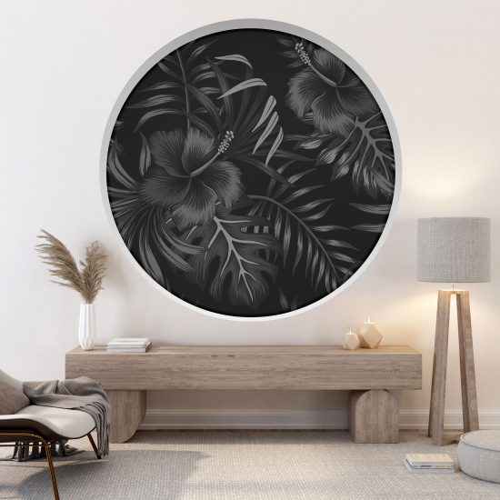 3D Wandtattoo - Optische Täuschung - Tropische Blumen