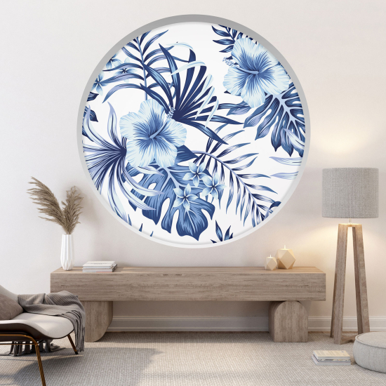 3D Wandtattoo - Optische Täuschung - Tropische Blumen