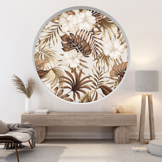 3D Wandtattoo - Optische Täuschung - Tropische Blumen