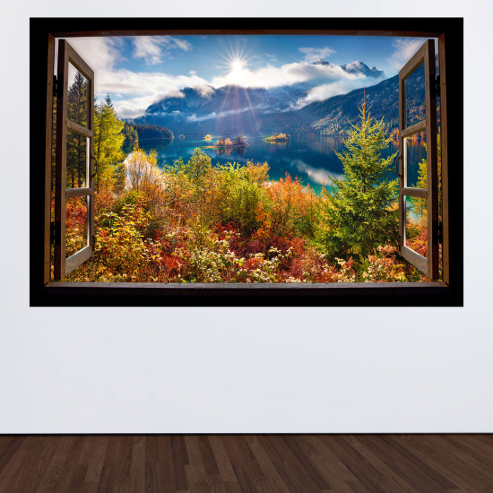 3D Wandtattoo - Optische Täuschung - Waldsee
