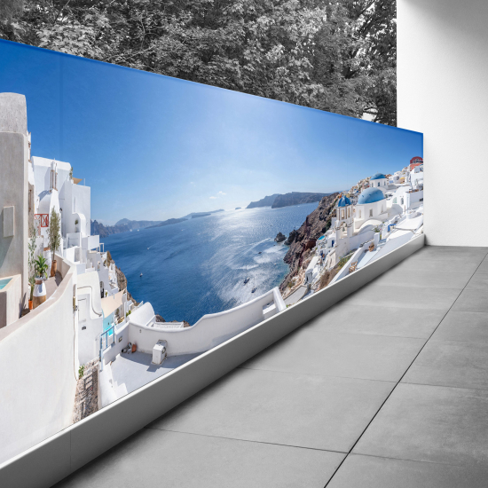Bedruckter Sichtschutz - Optische Täuschung - 130x358 cm - Santorin