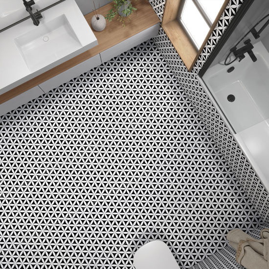 Bodenfliesenaufkleber - Mosaikeffekt