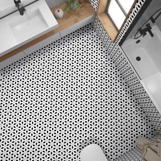 Bodenfliesenaufkleber - Mosaikeffekt