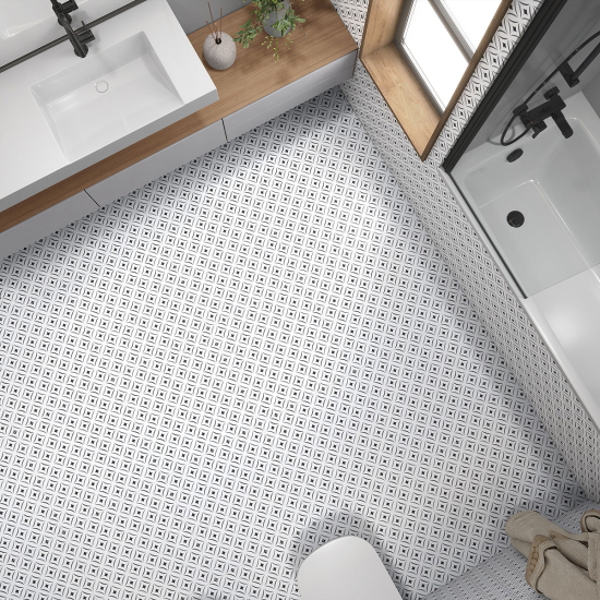 Bodenfliesenaufkleber - Mosaikeffekt