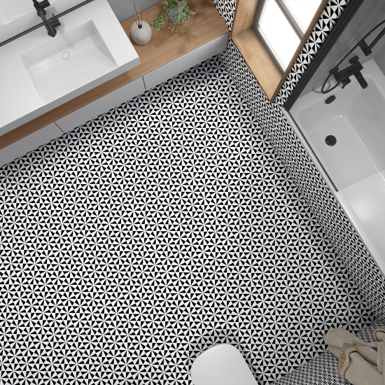 Bodenfliesenaufkleber - Mosaikeffekt