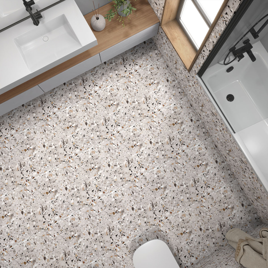 Bodenfliesenaufkleber - Terrazzo-Muster