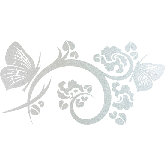 Glastattoo - Blumen Schmetterlinge