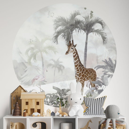 Kinderzimmer Wandtattoo rund - Giraffe