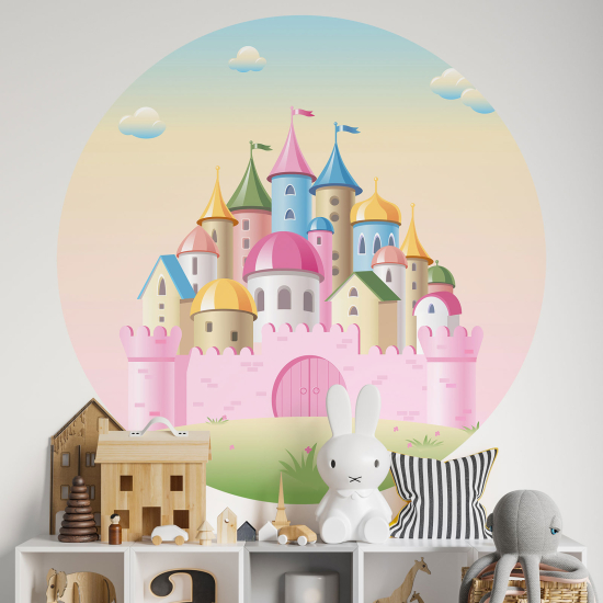 Kinderzimmer Wandtattoo rund - Schloss
