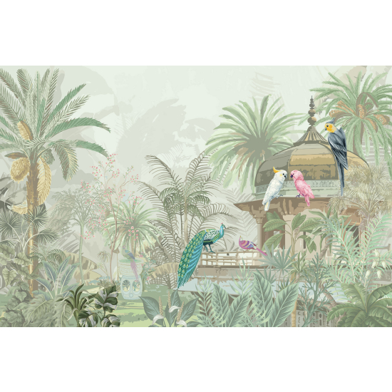 Panoramatapete - Garten Vögel