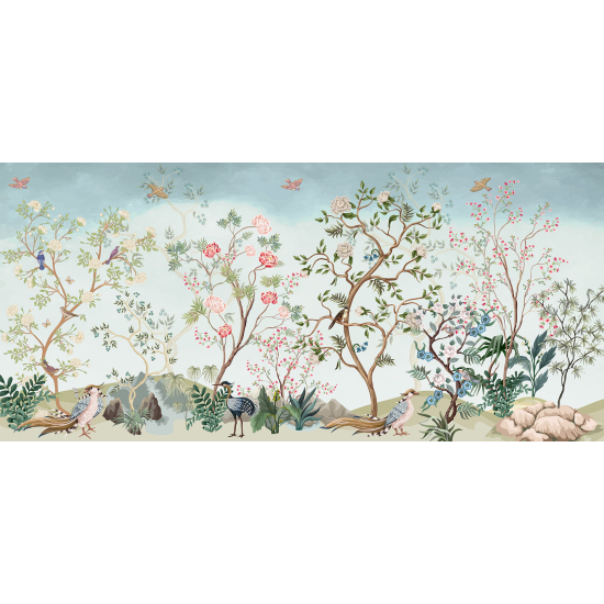 Panoramatapete - Garten Vögel
