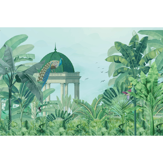 Panoramatapete - Garten Vögel