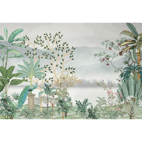 Panoramatapete - Garten Vögel