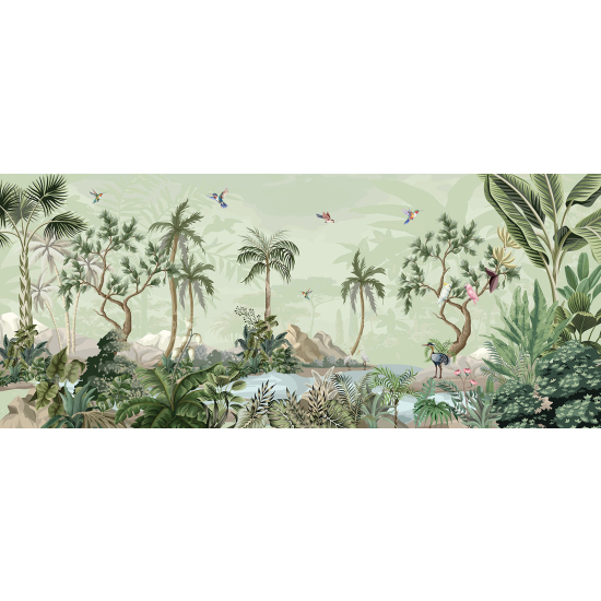 Panoramatapete - Garten Vögel
