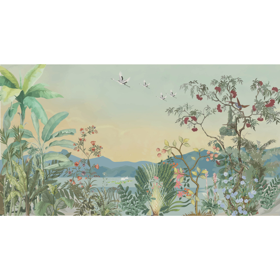 Panoramatapete - Garten Vögel