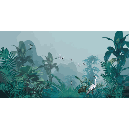 Panoramatapete - Garten Vögel