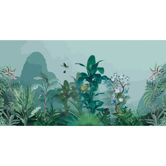 Panoramatapete - Garten Vögel