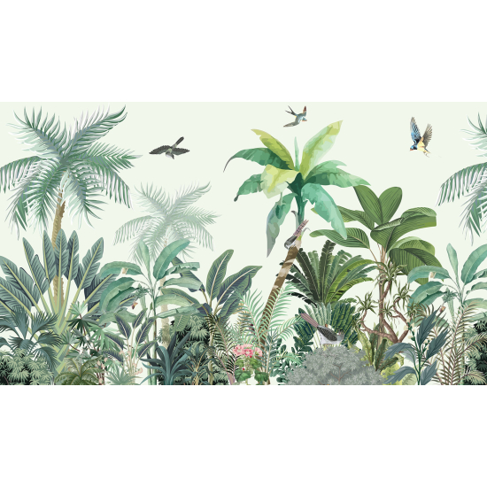 Panoramatapete - Garten Vögel