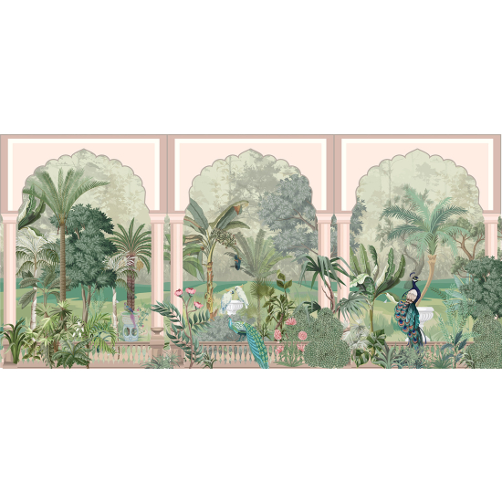 Panoramatapete - Garten Vögel