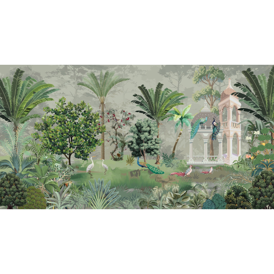 Panoramatapete - Garten Vögel