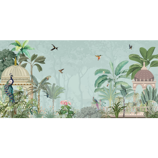 Panoramatapete - Garten Vögel