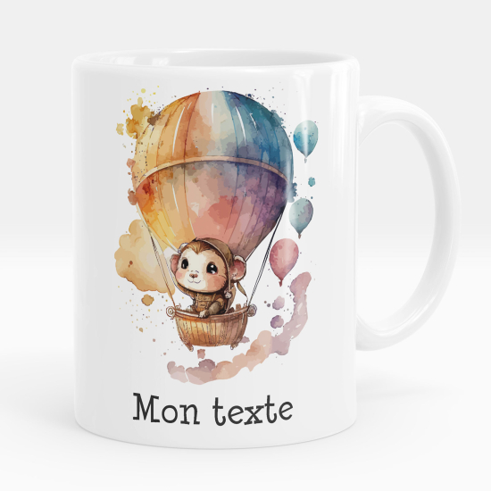 Personalisierte Tasse - Affen-Heißluftballon