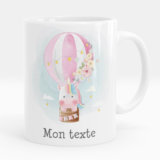 Personalisierte Tasse - Heißluftballon-Einhorn