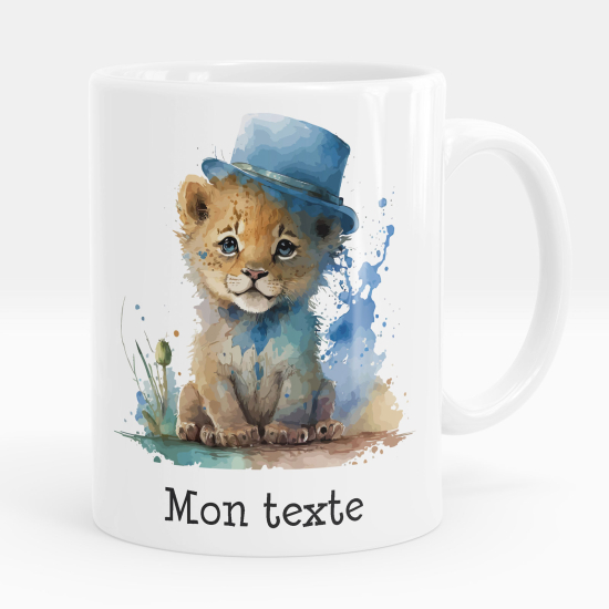 Personalisierte Tasse - Löwenjunges mit Hut