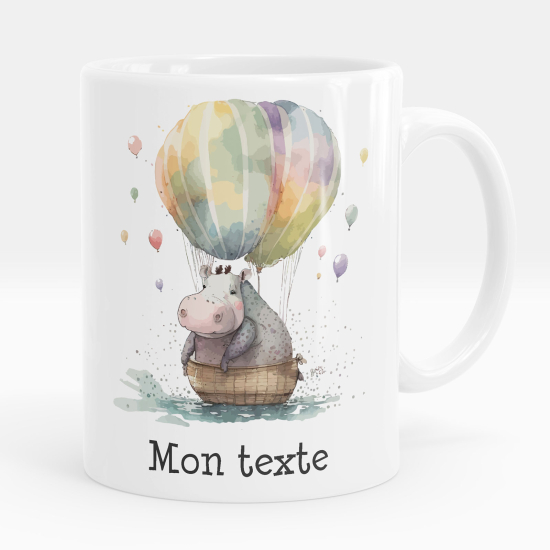 Personalisierte Tasse - Nilpferd Ballons