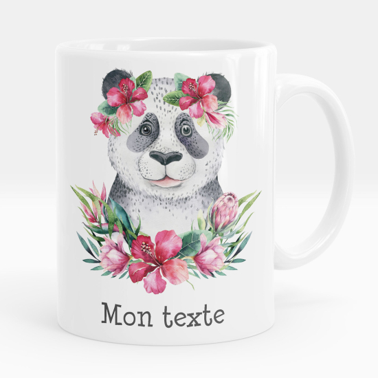 Personalisierte Tasse - Panda Blumen