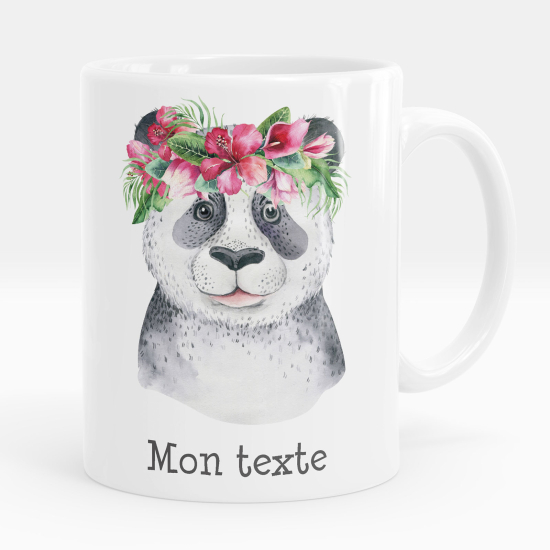 Personalisierte Tasse - Panda Blumen