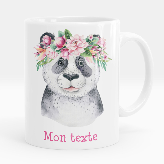 Personalisierte Tasse - Panda Blumen