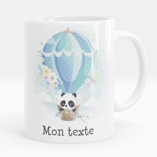 Personalisierte Tasse - Panda Heißluftballon