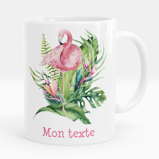 Personalisierte Tasse - Tropischer Rosaflamingo