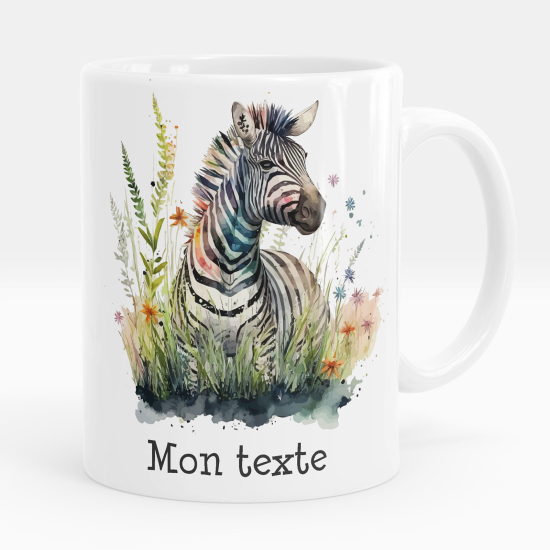 Personalisierte Tasse - Zebra Blumen