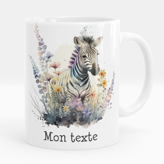 Personalisierte Tasse - Zebra Blumen