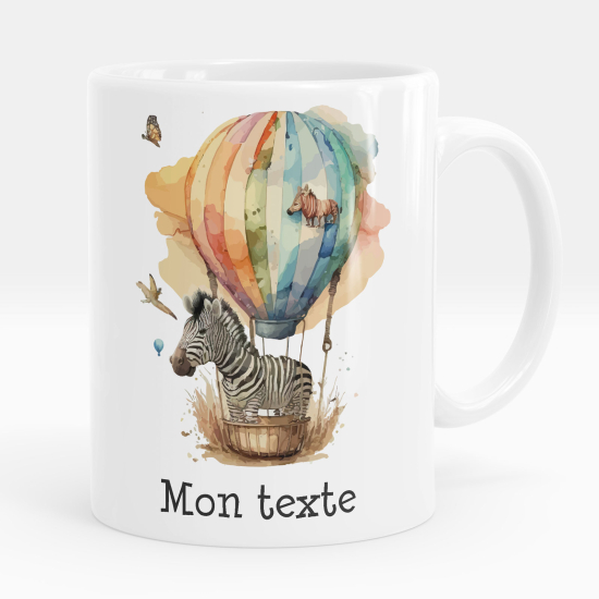 Personalisierte Tasse - Zebra-Heißluftballon